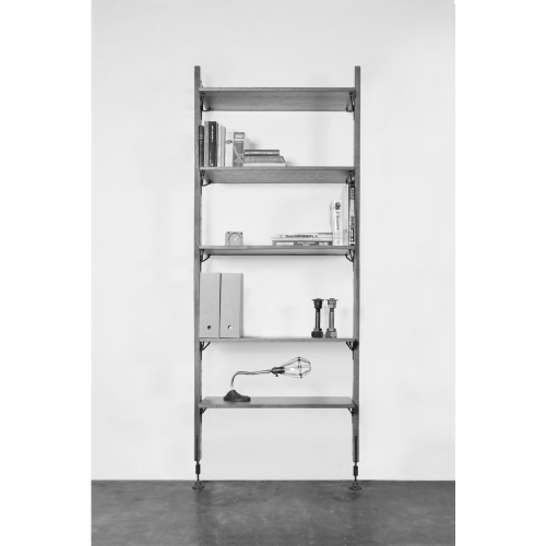 Theo 48"W Shelving Unit w/ 5 Adjustable Shelves in Hard Fumed Oak